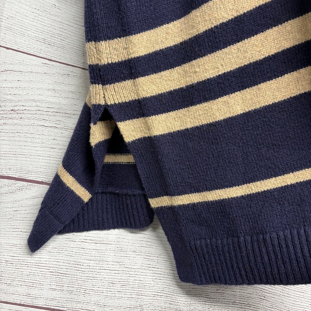 Gap blue Tan Stripe Wool Blend Poncho size XL - Picture 6 of 12